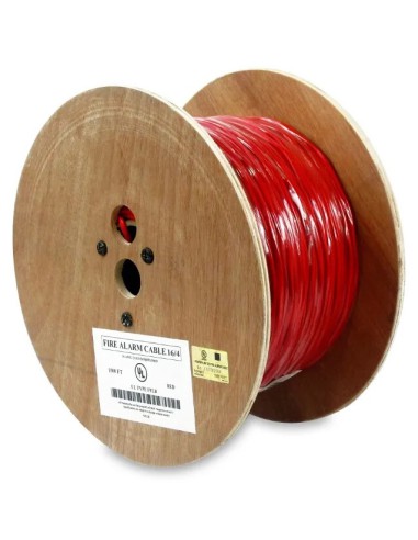 1000FT 16AWG/4C Solid Shielded Fire Alarm FPLR Bare Copper Cable Red