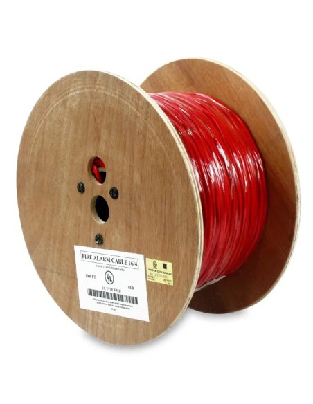 1000FT 16AWG/4C Solid Unshielded Fire Alarm FPLR Bare Copper Cable Red