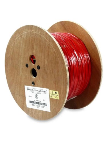 1000FT 18AWG/2C Solid Shielded Fire Alarm FPLR Bare Copper Cable Red