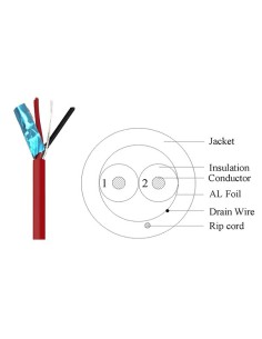 1000FT 18AWG/2C Solid Shielded Fire Alarm FPLR Bare... 2
