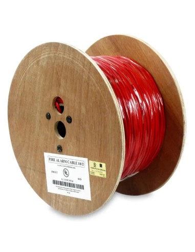 1000FT 18AWG/2C Solid Unshielded Fire Alarm FPLR Bare Copper Cable Red