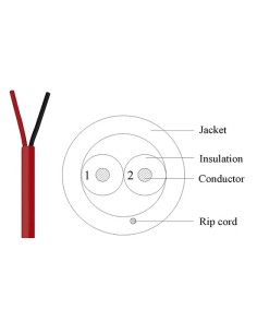 1000FT 18AWG/2C Solid Unshielded Fire Alarm FPLR Bare... 2