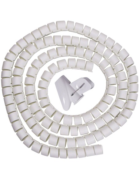 Spiral Cable Zip Wrap White 30mm x 1.5m