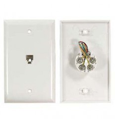 RJ11 Wall Plate Single Port White