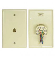 RJ12 Wall Plate Single Port White
