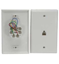 RJ12 Wall Plate Single Port Ivory