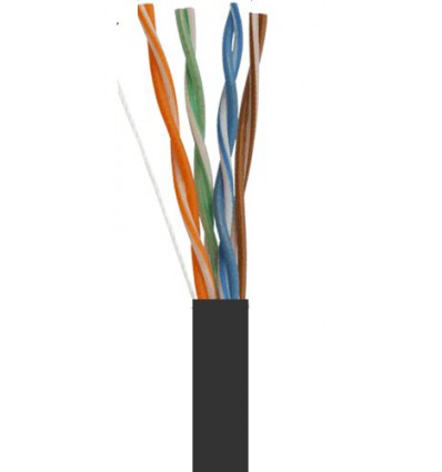 1000Ft Cat5e Bulk Stranded UTP Copper Cable - Black