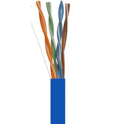 1000Ft Cat5e Bulk Stranded UTP Copper Cable - Blue