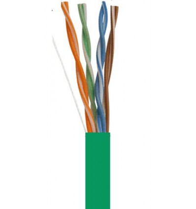 1000Ft Cat5e Bulk Stranded UTP Copper Cable - Green