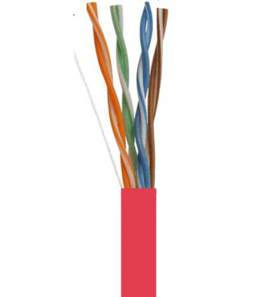 1000Ft Cat5e Bulk Stranded UTP Copper Cable - Red
