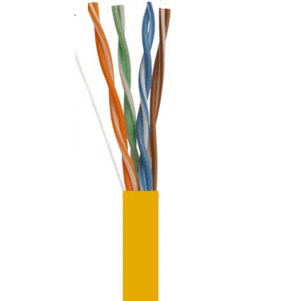 1000Ft Cat5e Bulk Stranded UTP Copper Cable - Yellow