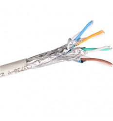 500Ft Cat6a Solid STP Copper Bulk Cable White 2